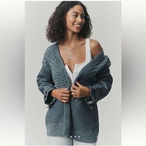 Pilcro Button Front Cardigan in Blue